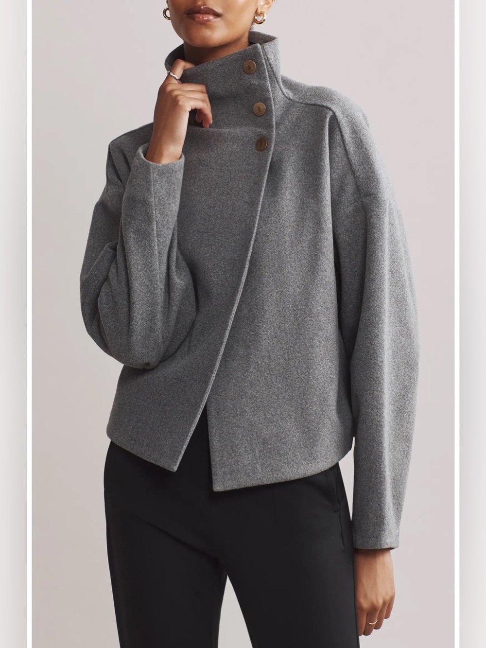 RHONE Cocoon Crop Jacket in Heather Grey XS